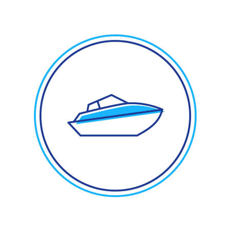 Filled outline Speedboat icon isolated on white background. Vectorのイラスト素材