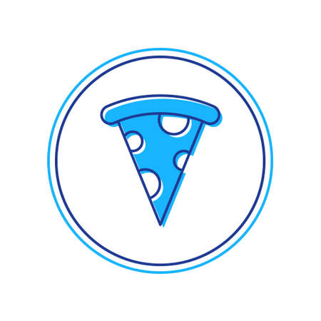 Filled outline Slice of pizza icon isolated on white background. Fast food menu. Vectorのイラスト素材