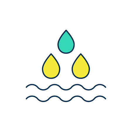 Filled outline Water drop icon isolated on white background. Vectorのイラスト素材