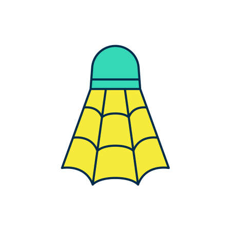 Filled outline Badminton shuttlecock icon isolated on white background. Sport equipment. Vectorのイラスト素材