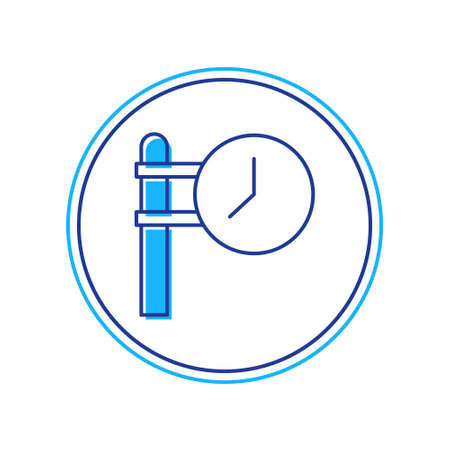 Filled outline Train station clock icon isolated on white background. Vectorのイラスト素材