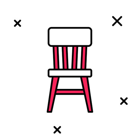 Filled outline Chair icon isolated on white background. Vectorのイラスト素材