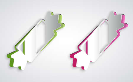 Paper cut Candy icon isolated on grey background. Merry Christmas and Happy New Year. Paper art style. Vectorのイラスト素材