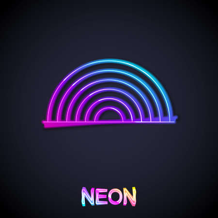 Glowing neon line Rainbow icon isolated on black background. Happy Saint Patricks day. National Irish holiday. Vectorのイラスト素材