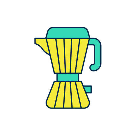 Filled outline Coffee maker moca pot icon isolated on white background. Vectorのイラスト素材