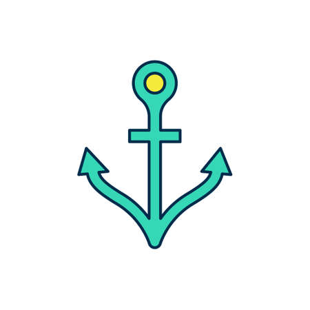 Filled outline Anchor icon isolated on white background. Vectorのイラスト素材