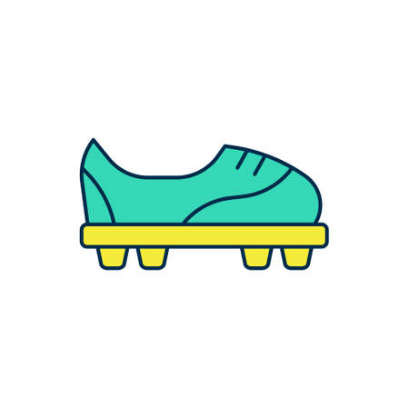 Filled outline Football shoes icon isolated on white background. Soccer boots. Sport football foot protection. Vectorのイラスト素材