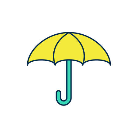 Filled outline Umbrella icon isolated on white background. Insurance concept. Waterproof icon. Protection, safety, security concept. Vectorのイラスト素材