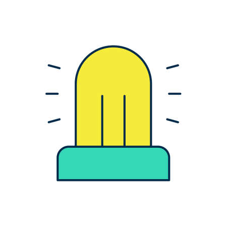 Filled outline Flasher siren icon isolated on white background. Emergency flashing siren. Vectorのイラスト素材