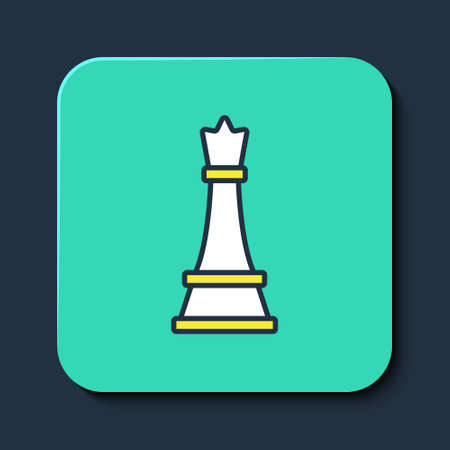 Filled outline Chess icon isolated on blue background. Business strategy. Game, management, finance. Turquoise square button. Vectorのイラスト素材