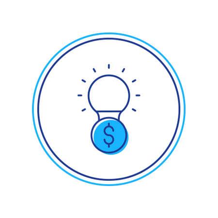 Filled outline Light bulb with dollar symbol icon isolated on white background. Money making ideas. Fintech innovation concept. Vectorのイラスト素材