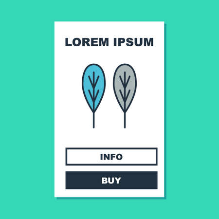 Filled outline Leaf icon isolated on turquoise background. Leaves sign. Fresh natural product symbol. Vectorのイラスト素材