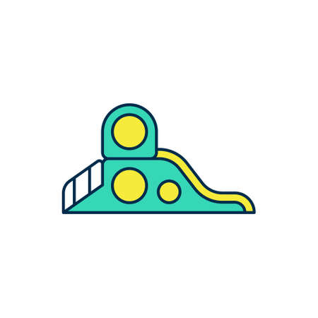 Filled outline Slide playground icon isolated on white background. Childrens slide. Vectorのイラスト素材