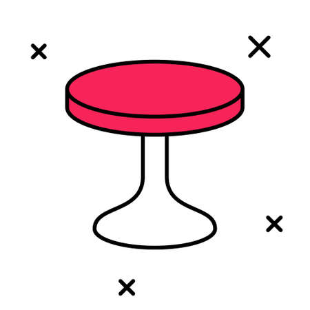 Filled outline Round table icon isolated on white background. Vectorのイラスト素材