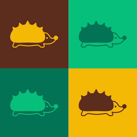 Pop art Hedgehog icon isolated on color background. Animal symbol. Vectorのイラスト素材