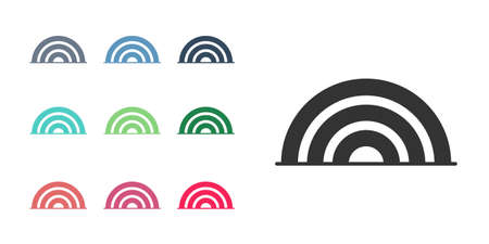Black Rainbow icon isolated on white background. Happy Saint Patricks day. National Irish holiday. Set icons colorful. Vectorのイラスト素材