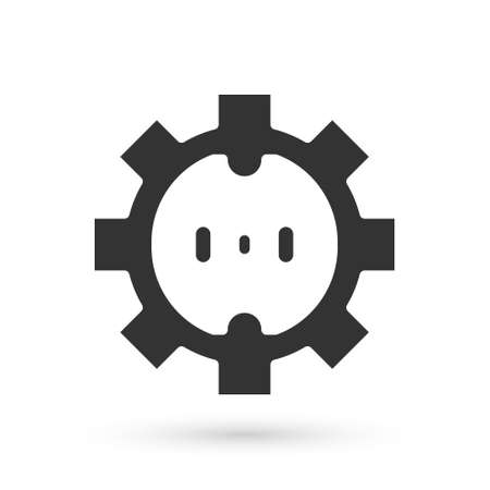 Grey Electrical outlet icon isolated on white background. Power socket. Rosette symbol. Vectorのイラスト素材