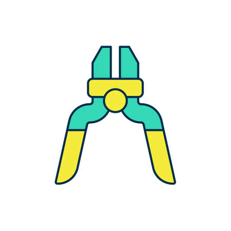 Filled outline Pliers tool icon isolated on white background. Pliers work industry mechanical plumbing tool. Vectorのイラスト素材