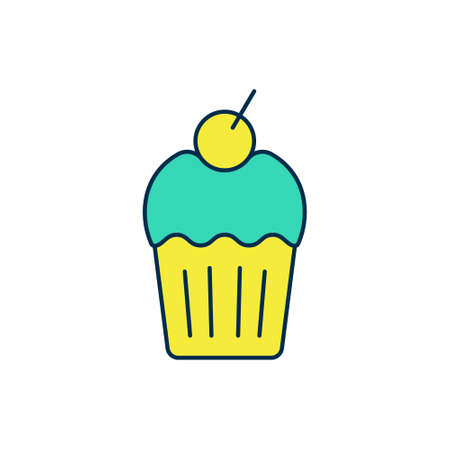 Filled outline Muffin icon isolated on white background. Vector