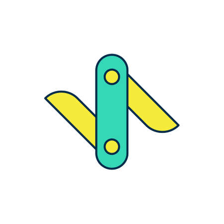 Filled outline Swiss army knife icon isolated on white background. Multi-tool, multipurpose penknife. Multifunctional tool. Vectorのイラスト素材