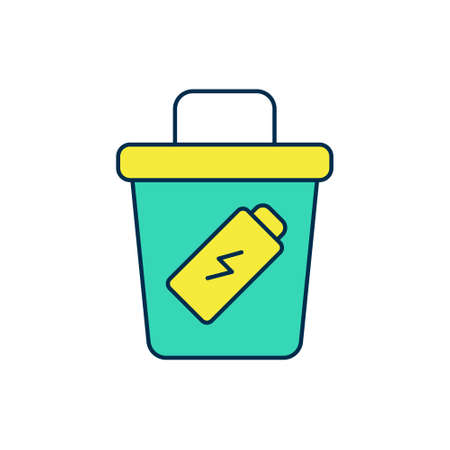 Filled outline Trash can icon isolated on white background. Garbage bin sign. Recycle basket icon....