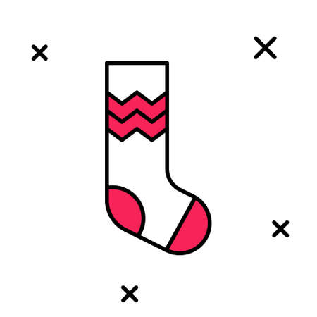 Filled outline Socks icon isolated on white background. Vectorのイラスト素材