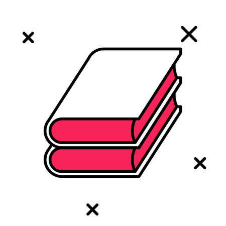 Filled outline Book icon isolated on white background. Vectorのイラスト素材