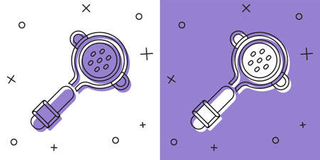 Set Coffee filter holder icon isolated on white and purple background. Vectorのイラスト素材