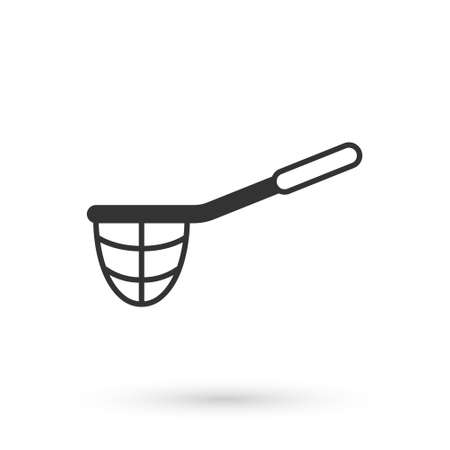 Grey Fishing net icon isolated on white background. Fishing tackle. Vectorのイラスト素材