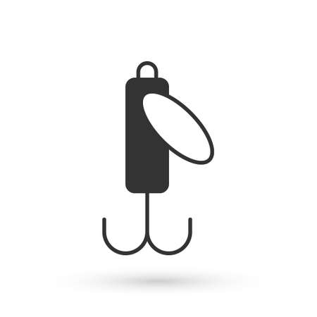 Grey Fishing lure icon isolated on white background. Fishing tackle. Vectorのイラスト素材