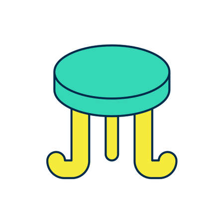 Filled outline Coffee table icon isolated on white background. Street cafe. Vector