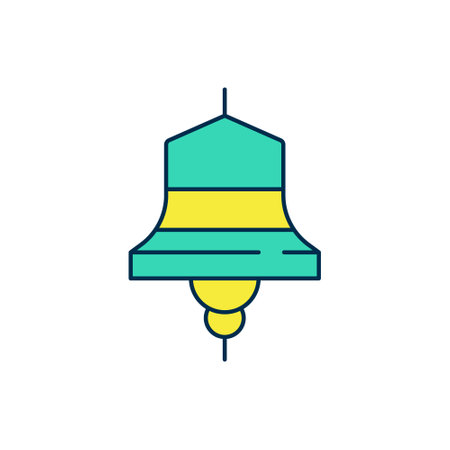 Filled outline Ship bell icon isolated on white background. Vectorのイラスト素材