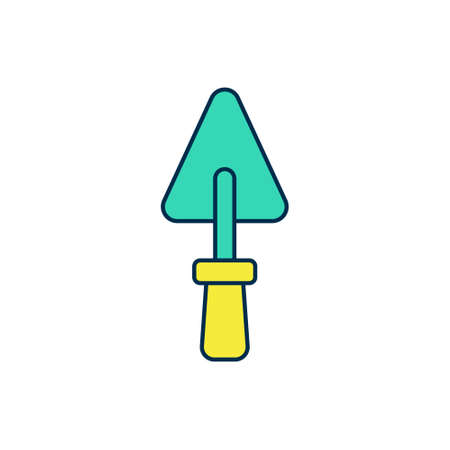 Filled outline Trowel icon isolated on white background. Vector