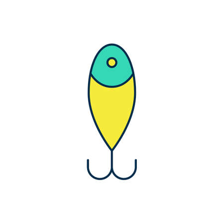 Filled outline Fishing lure icon isolated on white background. Fishing tackle. Vectorのイラスト素材