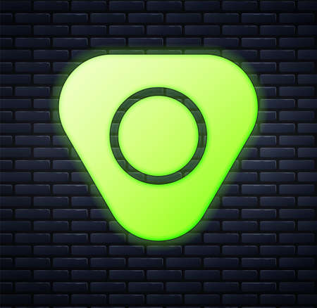 Glowing neon Sewing chalk icon isolated on brick wall background. Vectorのイラスト素材