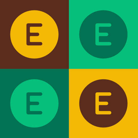 Pop art Compass west icon isolated on color background. Windrose navigation symbol. Wind rose sign. Vectorのイラスト素材