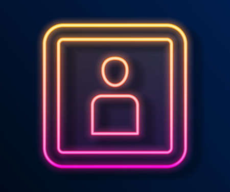 Glowing neon line Play Video icon isolated on black background. Film strip sign. Vectorのイラスト素材