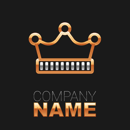 Line King crown icon isolated on black background. Colorful outline concept. Vectorのイラスト素材
