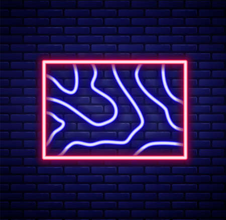 Glowing neon line Wooden beam icon isolated on brick wall background. Lumber beam plank. Colorful outline concept. Vectorのイラスト素材