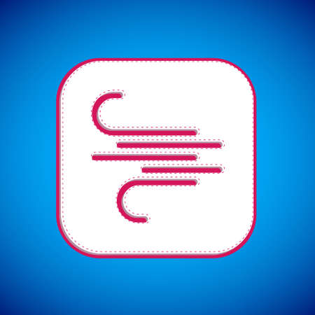 White Wind icon isolated on blue background. Windy weather. Vectorのイラスト素材