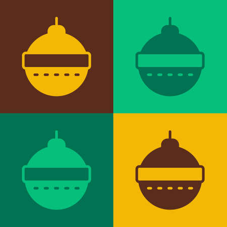 Pop art Christmas ball icon isolated on color background. Merry Christmas and Happy New Year. Vectorのイラスト素材