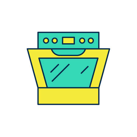 Filled outline Oven icon isolated on white background. Stove gas oven sign. Vectorのイラスト素材