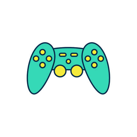 Filled outline Gamepad icon isolated on white background. Game controller. Vectorのイラスト素材