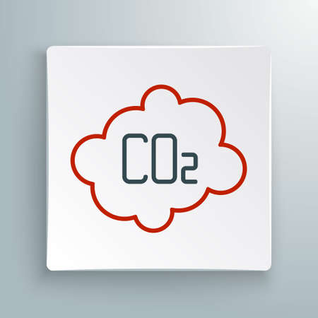 Line CO2 emissions in cloud icon isolated on white background. Carbon dioxide formula, smog pollution concept, environment concept. Colorful outline concept. Vectorのイラスト素材