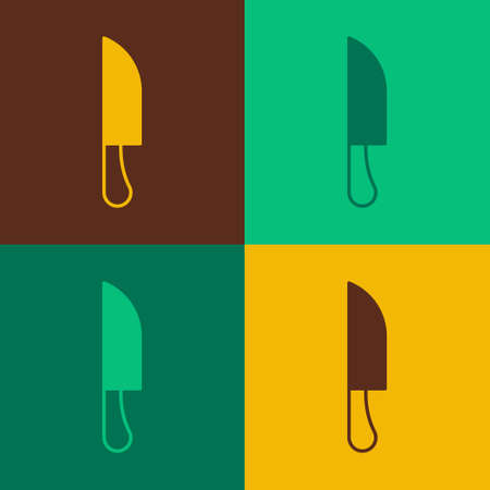 Pop art Knife icon isolated on color background. Cutlery symbol. Vectorのイラスト素材