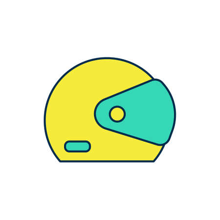 Filled outline Racing helmet icon isolated on white background. Vectorのイラスト素材