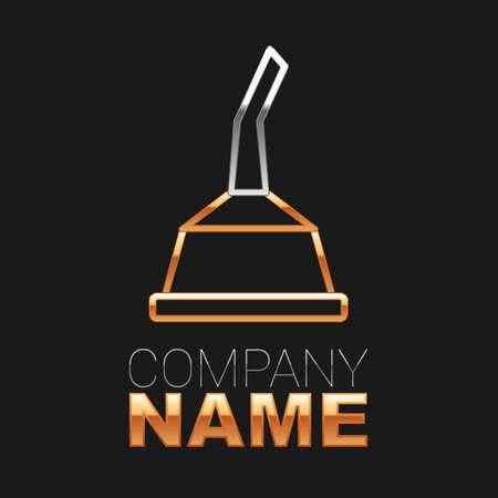 Line Canister for motor machine oil icon isolated on black background. Oil gallon. Oil change service and repair. Colorful outline concept. Vectorのイラスト素材