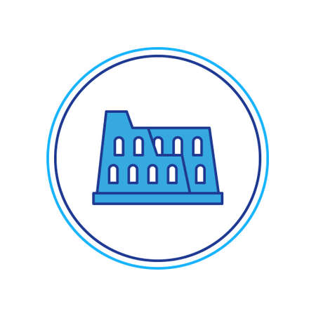 Filled outline Coliseum in Rome, Italy icon isolated on white background. Colosseum sign. Symbol of Ancient Rome, gladiator fights. Vectorのイラスト素材