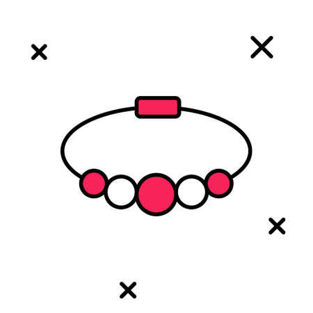 Filled outline Bracelet jewelry icon isolated on white background. Bangle sign. Vectorのイラスト素材