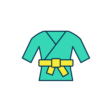 Filled outline Kimono icon isolated on white background. Chinese, Japanese, Korean, Vietnamese wearing national costumes, kimono. Traditional Asian costumes. Vectorのイラスト素材